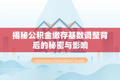 大武口揭秘公积金缴存基数调整背后的秘密与影响