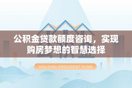 大武口公积金贷款额度咨询，实现购房梦想的智慧选择