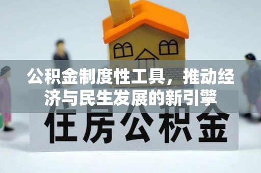 大武口公积金制度性工具，推动经济与民生发展的新引擎