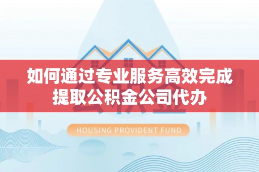 大武口如何通过专业服务高效完成提取公积金公司代办