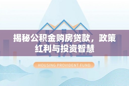 大武口揭秘公积金购房贷款，政策红利与投资智慧